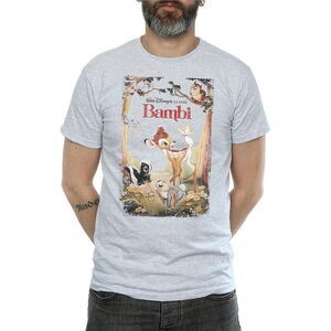 Bambi Mens Retro Poster T-Shirt / Sports Grey